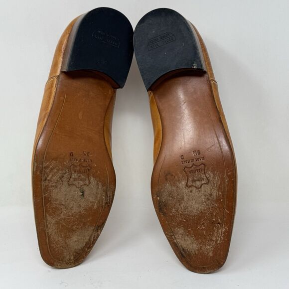 Jean Pier Clemente Loafers Mens 9.5 D Tan Brown Leather Tasseled Vintage Italy main image 15
